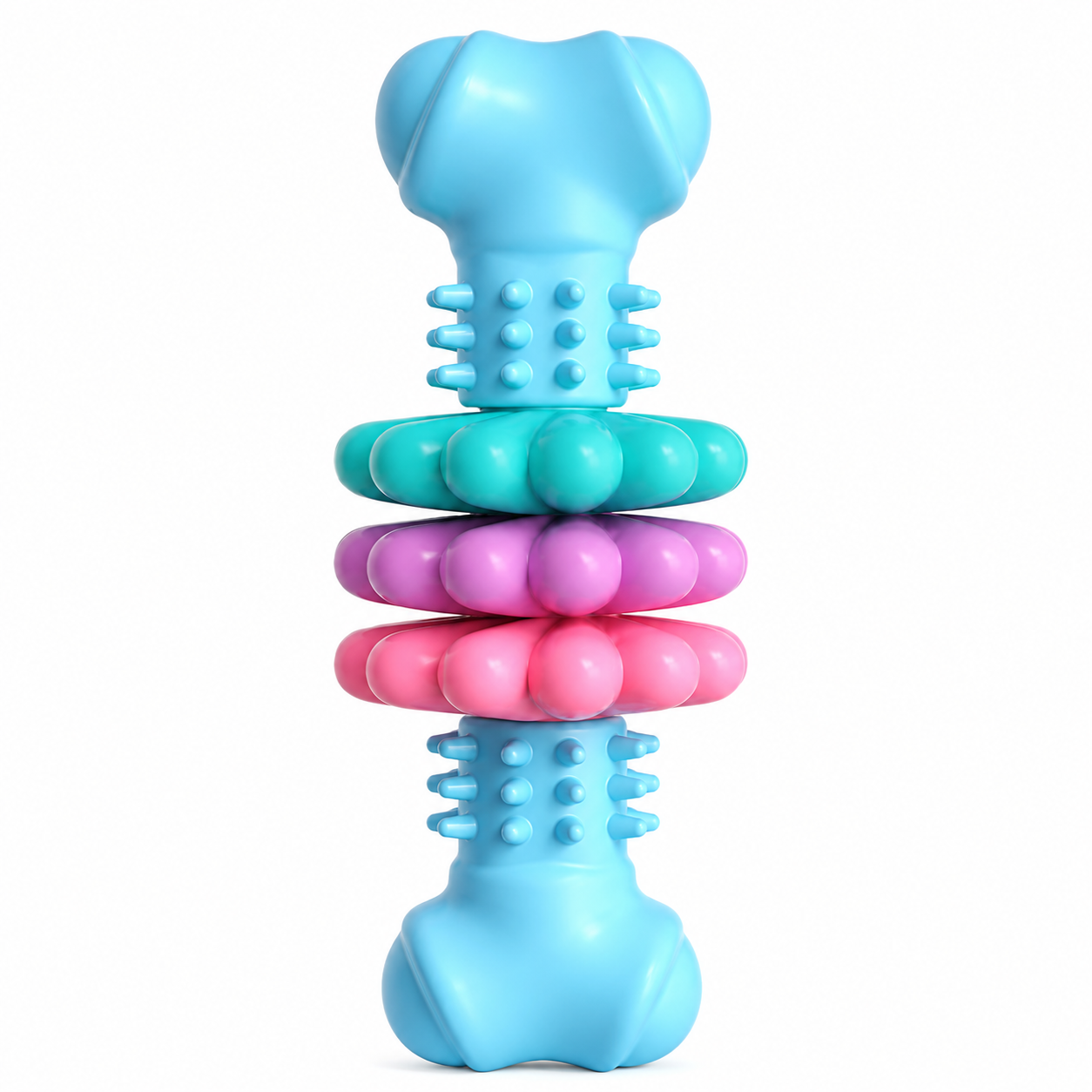 Border Collie enjoying a durable dog chew toy that helps clean teeth naturally.